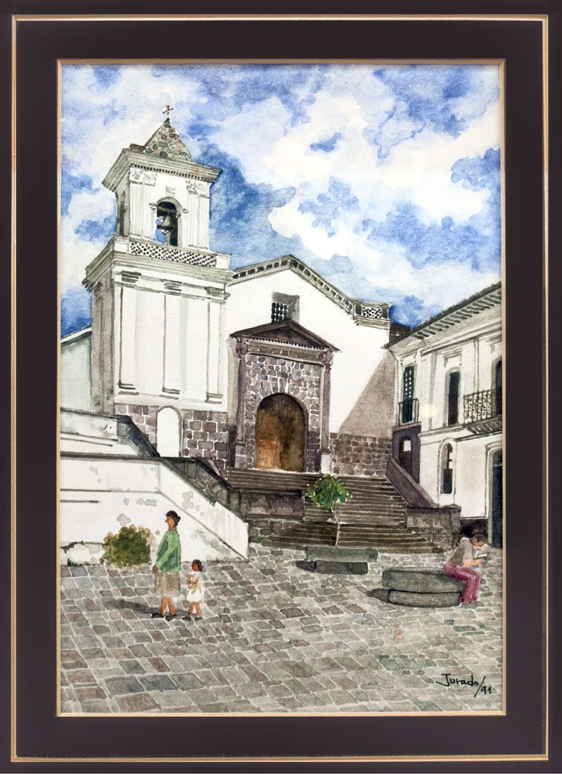 Iglesia de El Bel&eacute;n, acuarela